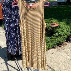 Old Navy gold and white stripe dress